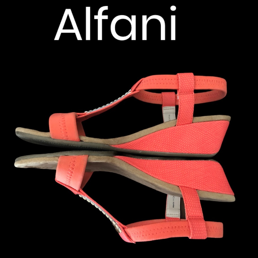 Alfani T-Strap “Voyage” Coral Sandal